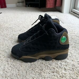 Nike Air Jordan 13 Retro Olive Green Black Suede Youth 4 Women’s 5.5